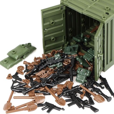 مجموعة البناء القاعدة الجيش العسكرية في الأصابع ، WW2 Battle Brick Armory Swat Team Gun Gun Pack Toys for Kids Boys 8+ ، متوافقة مع الطوب الكلاسيكي (611pcs) in Kuwait