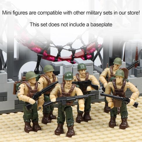 مجموعة البناء القاعدة الجيش العسكرية في الأصابع ، WW2 Battle Brick Armory Swat Team Gun Gun Pack Toys for Kids Boys 8+ ، متوافقة مع الطوب الكلاسيكي (611pcs) in Kuwait