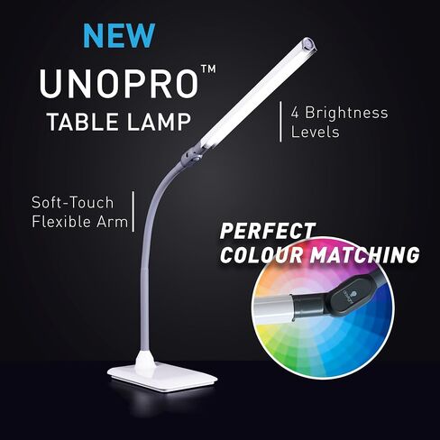 daylight Company Uno Pro Table Lamp, Standing Lamp for Living Room, Bedroom, Salon, Office, Touch Control, Flexible Arm, Sleek Design, Multipurpose in Saudi Arabia