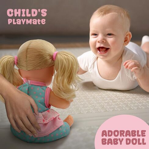 12 Inch Baby Doll- Interactive Talking Feeding Reborn Baby Dolls with Different Sounds and Accessories, Pretend Play Preschool Toys Gift for Girls 2 3 4 5+ Years Old in Saudi Arabia