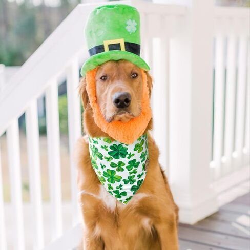 CROWNED BEAUTY St Patricks Day Dog Bandanas Large 2 Pack, Clover Chic Set, Green Plaid Adjustable Triangle Reversible Holiday Scarves for Medium Large Extra Large Dogs Boy Girl Pets DB96-L in Saudi Arabia
