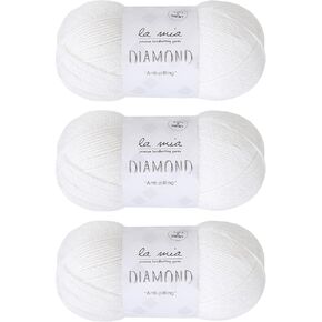 3 skein la mia diamond المجموع 10.5 أوقية كل 3.5 أوقية (100 جم) / 229yd (210 م) ، 70 ٪ من الألياف الدقيقة الاكريليك 30 ٪ ، المتوسطة ، الصواريخ ، خيوط ناعمة فائقة ، بنية ، مثالية ل amigurumi - l158