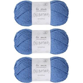 3 Skein La Mia Diamond Total 10.5 Oz Each 3.5 oz (100 g) / 229yd (210m), 70% Acrylic 30% Microfiber, Medium, Worsted, Super Soft Yarn, Brown, Perfect for Amigurumi - L158 in Kuwait