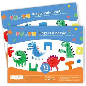 Funto Finger Paint Paper Roll, 12''x400'', Size-Free, White, Large Paint Paper for Toddlers, Art Paper for Kids, Paper for Painting, Easy to Cut in Kuwait