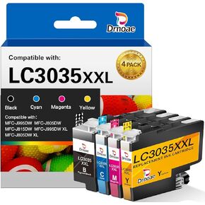 LC3035 Ink Cartridges Replacement for Brother LC3035 BK/C/M/Y Ink Cartridges LC3035XXL LC3035 LC3033 LC 3033 Compatible with Brother MFC-J995DW MFC-J805DW MFC-J815DW Printers, 4 Pack LC3035 BK/C/M/Y