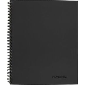 Cambridge Notebook, Business Notebook, 6-5/8" x 9-1/2", 80 Sheets, Legal Ruled, Flexible Cover, Wirebound, Gray (06672)