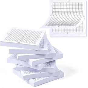 8PCS Graph Paper Sticky Notes Self Adhesive Mini X Y Axis Coordinate Plane Post It 20 X 20 Four Quadrant Grid Pad for School Office Supplies 3 X 3 Inch
