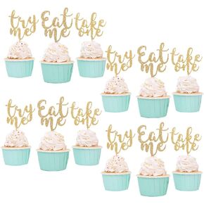 12pcs Alice in Wonderland Cupcake Topper - Golden Glitter Cake Supplies for 1st Birthday Party Decorations,alice's Adventures in Wonderland/bunny/tea Party Supplies to Decorate Cakes (1st Cake Topper)