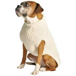 Chilly Dog Tural Cable Dog Sweater, Small