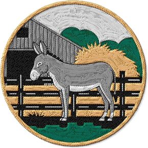 Donkey Patch Embroidered Iron on Patches for Clothes Backpacks Bags Jeans Jackets Size 3" ID45095