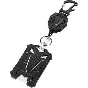 SAVORI Retractable Badge Reel, Heavy Duty Badge Holder with Retractable Keychain, Id Card Holder Retractable -Black
