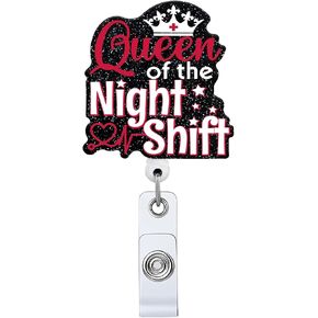 100% Student Nurse Tears Retractable Badge Reel, Funny Glitter Saline Pack ID Clip Name Tag Card Gift for Doctor Nurse Alligator Clip