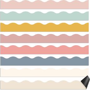 Qeeenar 24 Pcs Magnetic Borders for Classroom Bulletin Board Borders Magnetic Whiteboard Classroom Strips for Office Chalkboard Decoration(Dark Colors) in Saudi Arabia