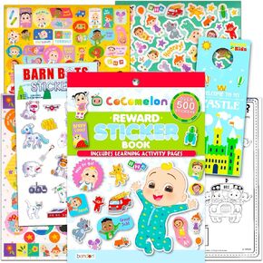 Cocomelon Potty Training Reward Sticker Book for Toddlers - Bundle with Over 500 Cocomelon Stickers, Activity Pages Plus More | Cocomelon Stickers for Boys and Girls