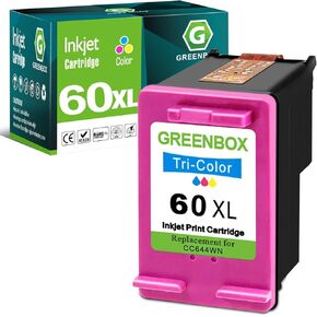GREENBOX Remanufactured 60XL Color Ink Replacement for HP 60XL 60 XL Ink Cartridge for PhotoSmart C4780 C4680 C4795 C4640, Deskjet F4480 F4440 F2430 F4280, Envy 110 120 111 114 (1 Tri-Color)