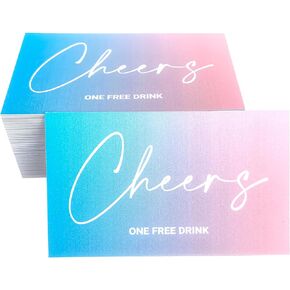 RXBC2011 100 Free Drink Tickets Drink Tokens for Party Wedding Halloween Work Event Party Bar Dark Rainbow