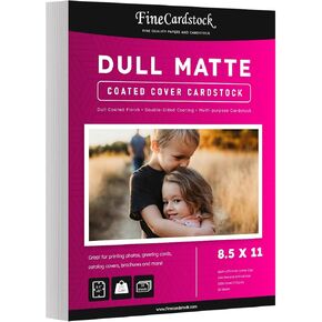 Dull 100lb Cover Digital Low Gloss Cardstock, Double Sided C2S, Coated, Perfect for Color Laser Printing, Design Proposals, Business Cards, Flyers, Brochures | Matte Finish | 8.5" x 11" | 50 Sheets