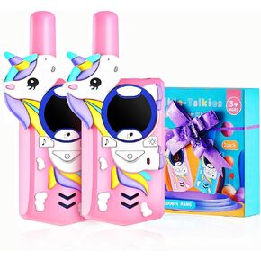 Toys for 3-12 Year Old Boys Girls,Walkie Talkies for Kids 3 Channels 2 Way Radio Toy,2 Miles Range for Outside, Camping, Hiking (Pink)