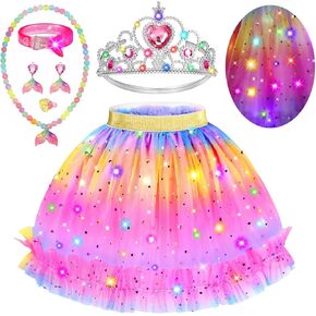 Princess Dress Up for Girls 4-6, Light Up Mermaid Princess Dress Up Toys for Toddler Girls, Birthday Christmas Gifts for Girls 3-6 Years Old