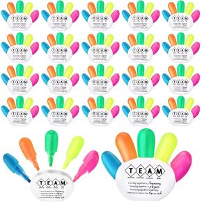 30 Pcs Team Building Gifts Inspirational Finger Shape Highlighter Assorted Watercolor Fluorescent Pens Palm Highlighter Employee Appreciation Gift for Social Worker Team Office