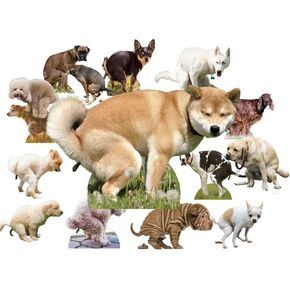 Pooping Dogs 15-Pack Gag Gift White Elephant Gift Vinyl Sticker Set Pack of 15 Dumping Dogs Stickers