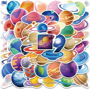 Galaxy Space Stickers Pack 50PCS, Vinyl Waterproof Outer Space Stickers for Kids Teens Adults