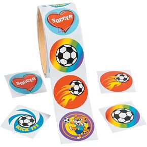 Fun Express Soccer Stickers (100 per roll) Assorted Designs
