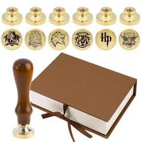حزمة من 6 ختم ختم الشمع - ختم الختم الخشبي وختم الشمع هاري بوتر 6pcs 1pcs هاري بوتر الرؤوس مجموعة طبعات الطبعات عتيقة للاشتعال خطابات بطاقة بريدية