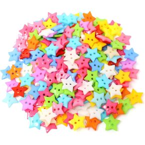 Honbay 200PCS Resin Star Buttons 2 Holes Buttons Plastic Star Sewing Buttons Decorative Buttons for Skirts, Gloves, Sweaters, Shirts, Hats, Scarves, Headbands and Other Craft Projects