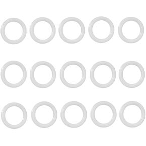 Plastic O Rings 15Pack 1" DIY Crochet Ring Circle Hook Craft Tool Accessory for Handbag Car Seat Manual Handbag Material Plastic Ring Hook Café Curtain Rings (1inch, White)