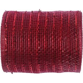 4 inch x 20 Yards-YYCRAFT Metallic Poly Mesh Ribbon (2 Pack,Black)