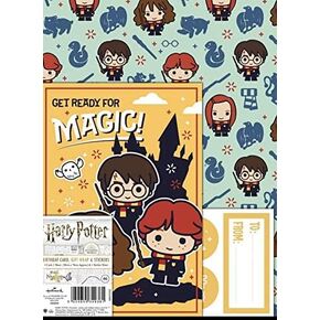 Birthday harry potter card gift wrap and stickers