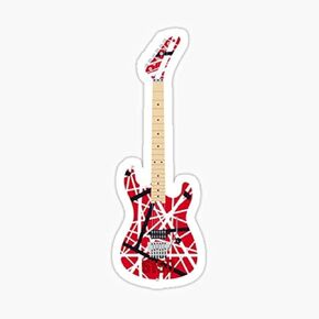 decal Pack of 6 2 Inch Sticker Set -Eddie Van Halen Guitar Sticker - Journaling Scrapbooking Diary Planner Album Notebook Card Laptop Waterbottle DIY Arts and Crafts