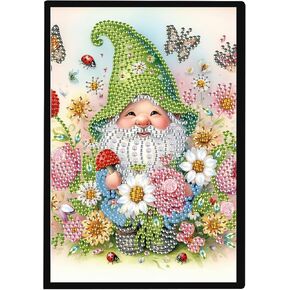 JISHSHAY A5 Diamond Painting Notebook Dwarf Diamond Art Journal Notebook with Special Shaped Rhinestone Diamond Painting Kits for Adults Plain Paper Notebook Diamond Painting Kit Squared Notebook