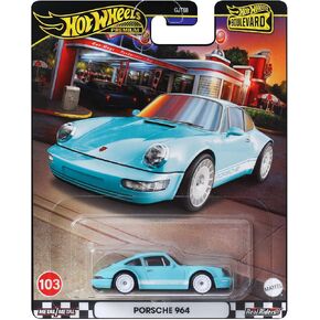 Hot Wheels Premium Boulevard Porsche 964 Diecast Car, Light Blue, 1:64 Scale Model