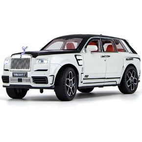 Toy Car Model Rolls-Royce Cullinan 1/24 White Alloy Collectibles Die-cast Vehicles with Sound and Light