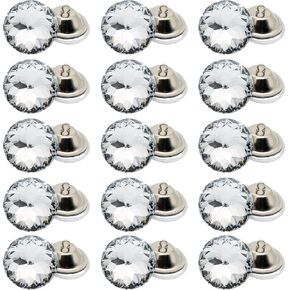 30PCS 30mm/1.18" Crystal Upholstery Buttons, Clear Crystal Rhinestone Sew Buttons, Imitate Diamond Buttons for Tufting DIY Crafts Sofa Bed Headboard Wall Decoration