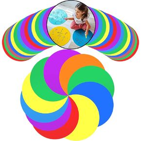 KR. LIF 40 PCS نقاط محو جافة لجداول الفصول الدراسية 6 في دوائر محو الجافة فينيل القابلة للإزالة لمعلمي الفصل الدراسي يجب أن يكونوا - كملصقات أرضية أو بقع أرضية للطلاب