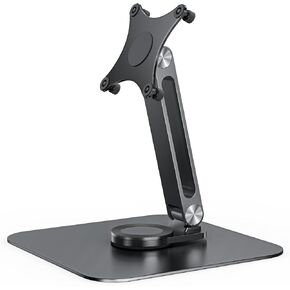 VESA Monitor Stand, Anti-Loss Screws M4, Upgraded Aluminum Alloy Large Base with Holes 75 Fits Monitor Screen 7"-18.5" Inch (Black)
