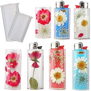 Silicone Molds for Resin, 2 PCS Lighter Protective Cover Mirror Silicone BIC Lighter J3 J5