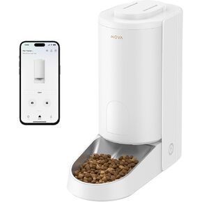 Mova PF10 Pro Automatic Cat Feeder ، 3.4L Cat Food Dofenser مع وعاء من الفولاذ المقاوم للصدأ ، والتحكم في التطبيق للتغذية عن بُعد ، وقابل للفصل لسهولة نظيفة ومزدوجة وحدة التزويد بالحيوانات الأليفة للقطط والكلاب