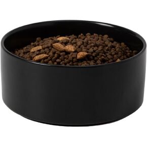 8" Large Capacity Basic Dog Food Bowl Anti-Slip Silicone Bottom Perfect for Medium and Large Breeds Color Black