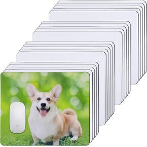 40 Pcs Sublimation Mouse Pad,White Mouse Pads for Sublimation Transfer Heat Press Printing Crafts,DIY Rectangular Mousepad,Mouse Pads with Non Slip Rubber Base(22x18x0.3cm)