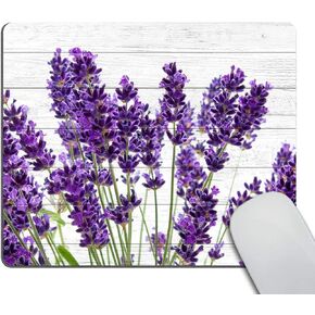 Smooffly Office Mouse Pad Custom,Retro Style Purple Lavender Flowers on Vintage Wood Background Personality Desings Gaming Mouse Pad 9.5 X 7.9 Inch (240mmX200mmX3mm)