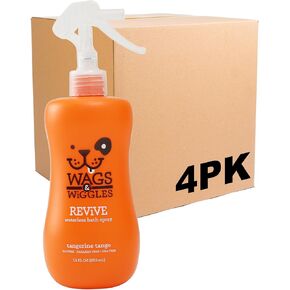 Wags & Wiggles Revive Waterless Bath Spray for Dogs | Waterless Dog Shampoo Dog Spray Dog Deodorizing Spray for Smelly Dogs in Tangerine Tango Scent, 12 oz