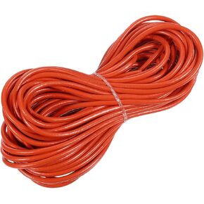 MECCANIXITY Light Coffee Leather Cord, Round Leather String Leather Lace Rope for Necklace, Bracelets, Braiding, Jewellery, Crafts,1.5mm x 20m in Kuwait