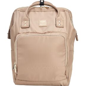 Kah&Kee Nylon Backpack Diaper Bag with Laptop Compartment Waterproof Work Travel School for Women Man (Beige)
