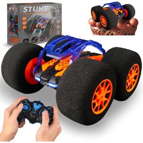 Indoor RC Car Stunt Remote Control Car Toys with Soft Wheels RC Cars for Kids Indoor Outdoor with LED headlight & Crazy Stunts 360° Flips Double Sided Vehicle 2.4GHz Remote Control for Boys Girls Gift