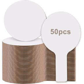 50 Pieces Dry Erase Answer Paddles Mini White Boards Handheld Double Sided Paddles Dry Erase Paddles Auction Padles for Students Classroom Teaching Voting and Answers