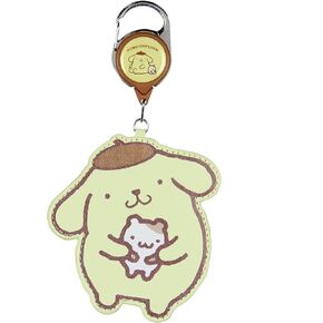 Sanrio Pompompurin Lanyard w/ID Badge Holder Hello Kitty and Friends Retractable Character Carabiner for Keys Keychain Wallet